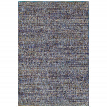 5' X 7' Blue and Ivory Power Loom Area Rug