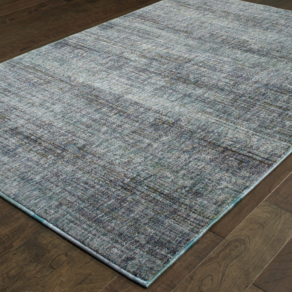 2' X 3' Blue and Gray Power Loom Area Rug