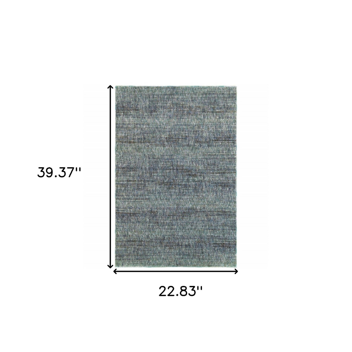 2' X 3' Blue and Gray Power Loom Area Rug