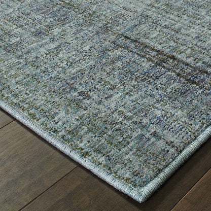 8' Blue And Gray Runner Rug