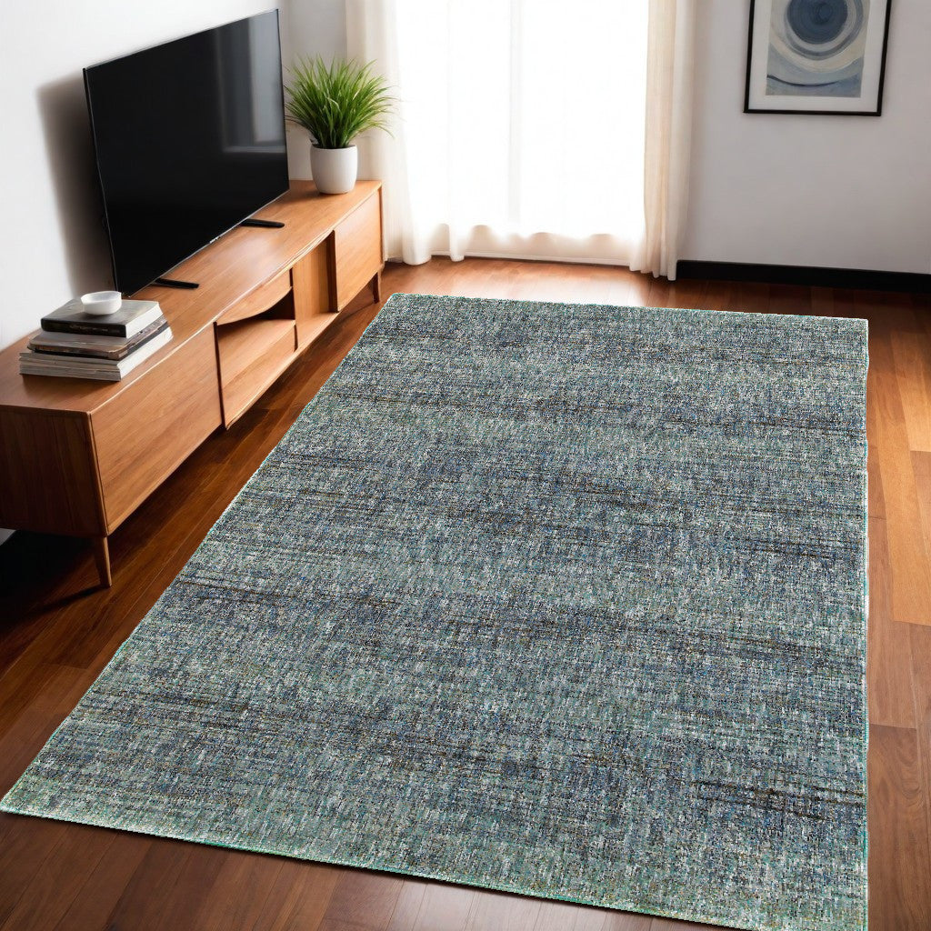 5' X 7' Blue and Gray Power Loom Area Rug