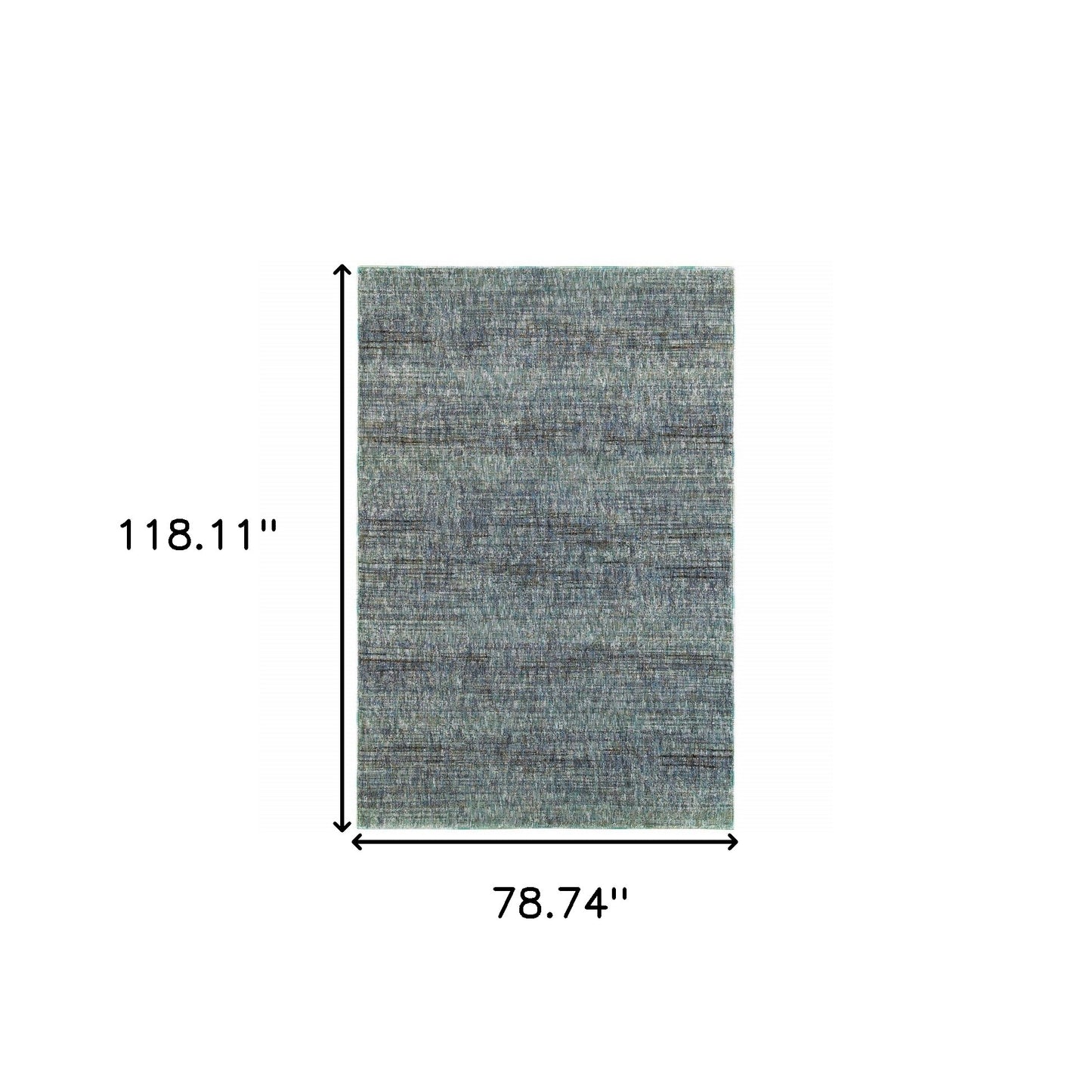 7' X 10' Blue and Gray Power Loom Area Rug