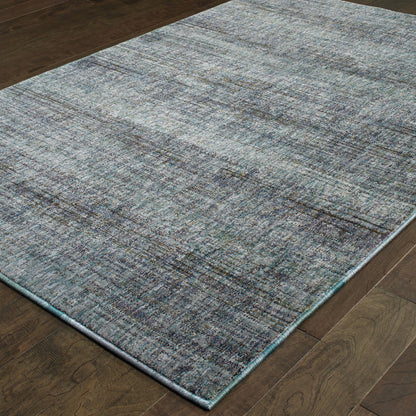 8' X 11' Blue and Gray Power Loom Area Rug