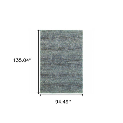 8' X 11' Blue and Gray Power Loom Area Rug