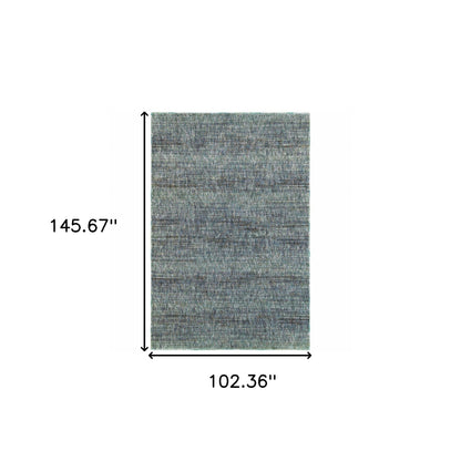 9' X 12' Blue and Gray Power Loom Area Rug