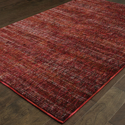 10' X 13' Red and Gray Power Loom Area Rug