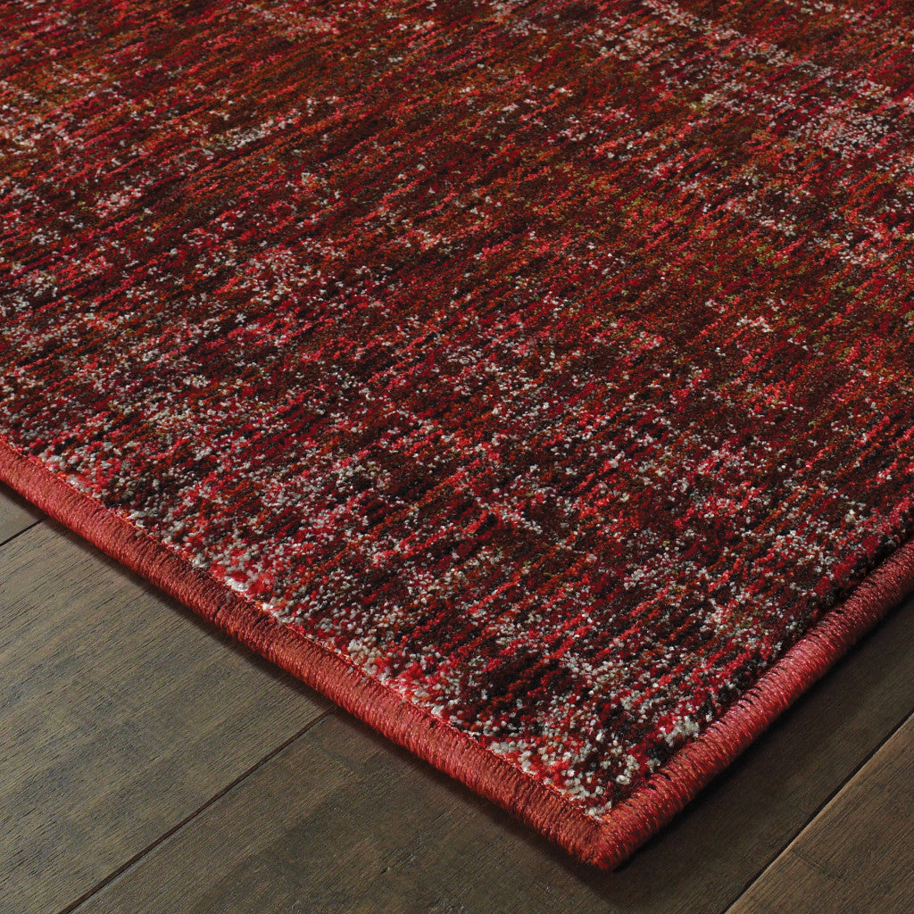 2' X 3' Red and Gray Power Loom Area Rug