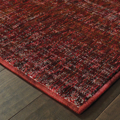 8' Runner Red and Gray Power Loom Runner Rug