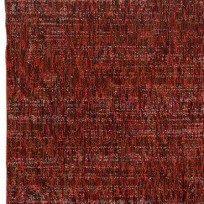 8' Runner Red and Gray Power Loom Runner Rug