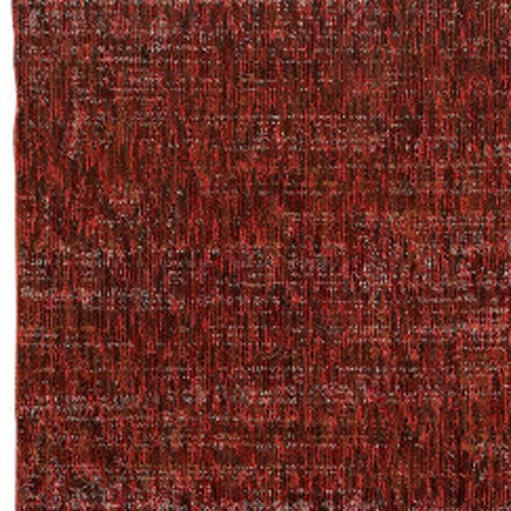 8' Red And Rust Distressed Runner Rug