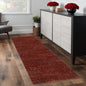 8' Runner Red and Gray Power Loom Runner Rug