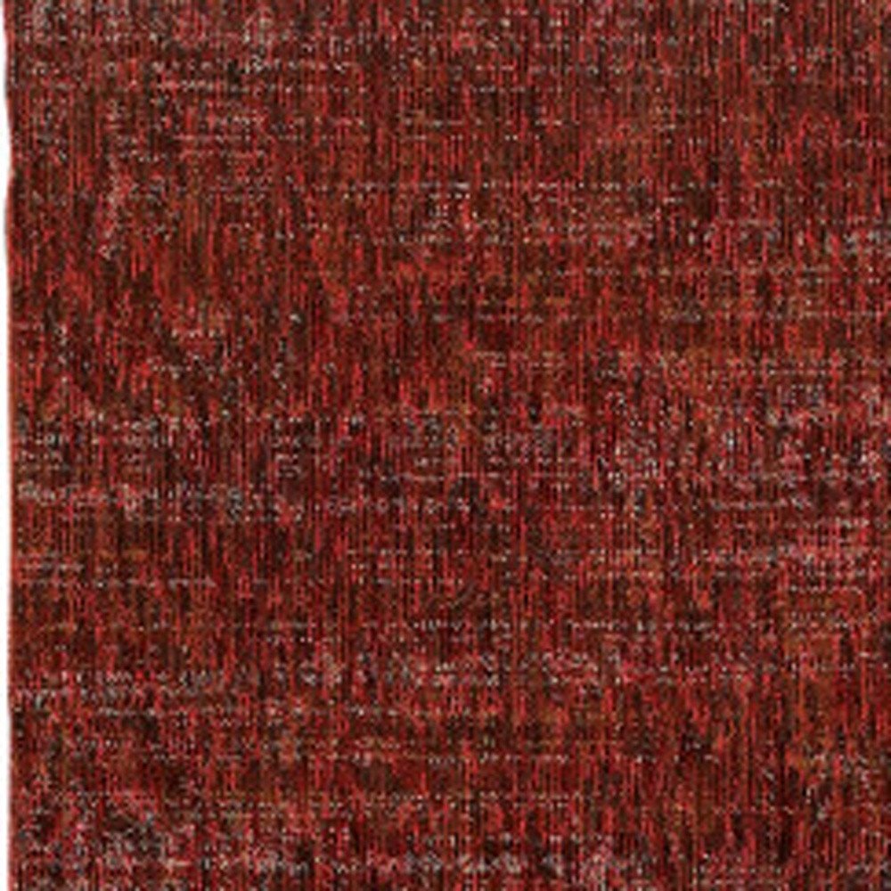 12' Red Gray And Charcoal Runner Rug