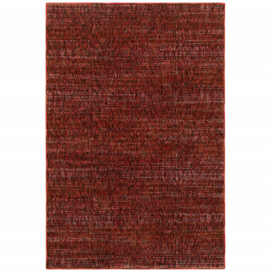 5' X 7' Red and Gray Power Loom Area Rug