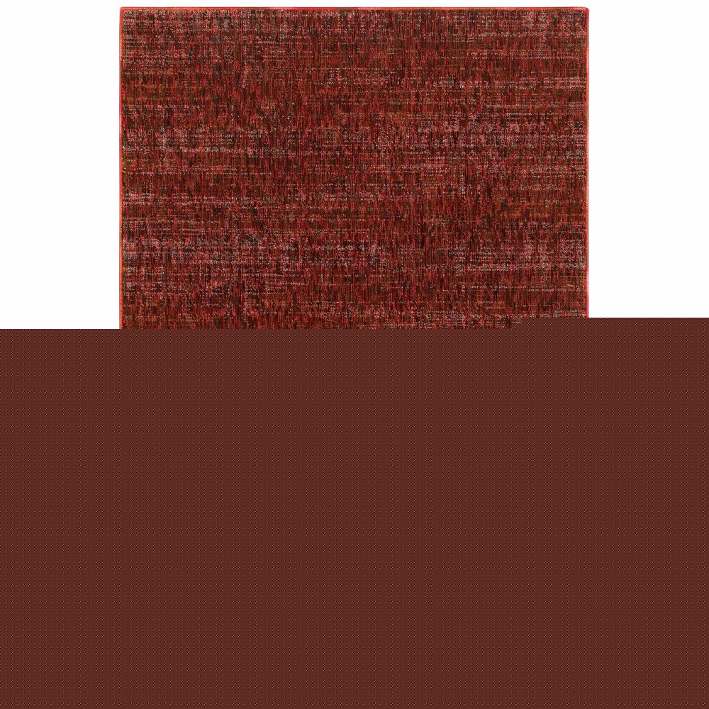 5' X 7' Red and Gray Power Loom Area Rug