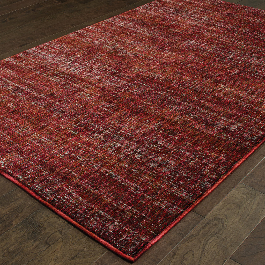 5' X 7' Red and Gray Power Loom Area Rug