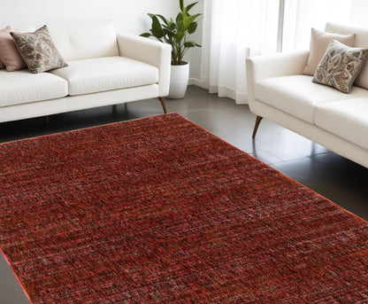 8' X 11' Red and Gray Power Loom Area Rug