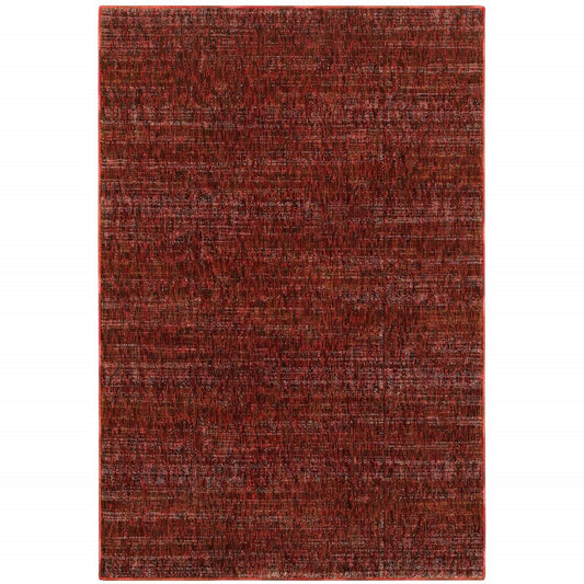 9' X 12' Red and Gray Power Loom Area Rug