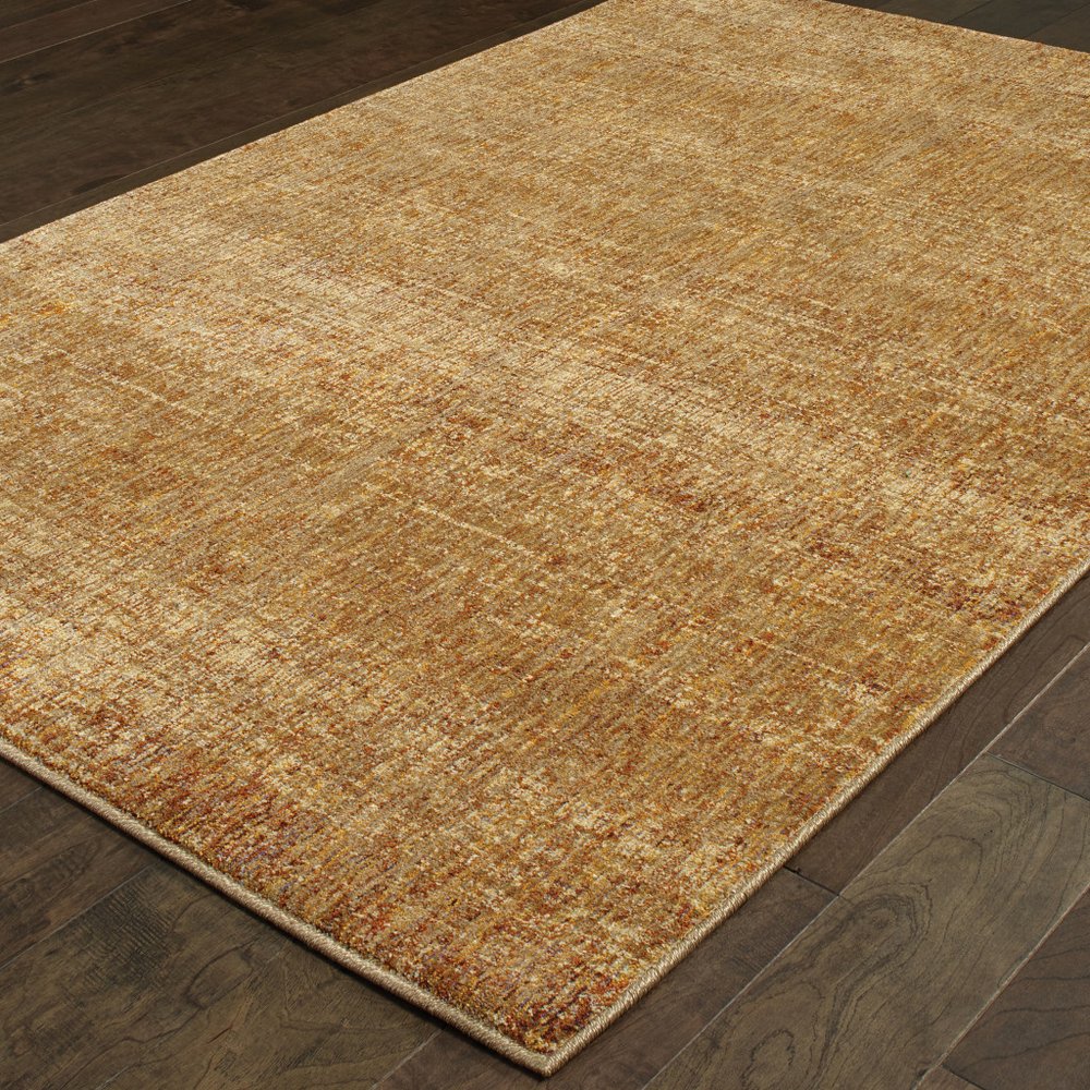 8' X 11' Gold And Yellow Distressed Area Rug