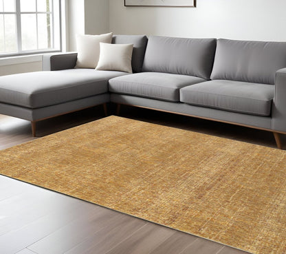 8' X 11' Gold And Yellow Distressed Area Rug