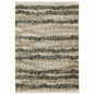 8' X 11' Beige Ivory Charcoal Brown Tan And Grey Abstract Power Loom Stain Resistant Area Rug With Fringe