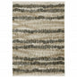 8' X 11' Beige Ivory Charcoal Brown Tan And Grey Abstract Power Loom Stain Resistant Area Rug With Fringe