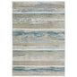 8' Blue And Beige Abstract Distressed Runner Rug With Fringe