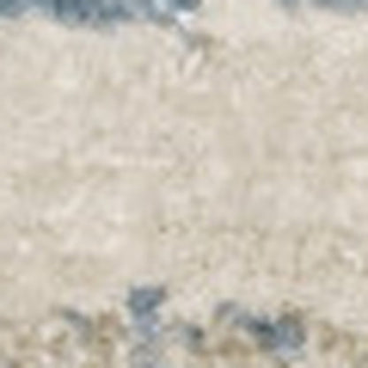 8' Blue And Beige Abstract Distressed Runner Rug With Fringe