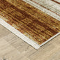 2' X 8' Brown And Ivory Geometric Power Loom Runner Rug With Fringe