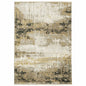 8' X 11' Gray and Black Abstract Power Loom Area Rug With Fringe