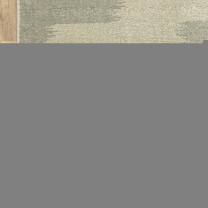 2' X 8' Beige Grey Gold And Green Geometric Power Loom Stain Resistant Runner Rug