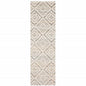 2' X 8' Grey Pink And Sage Geometric Power Loom Stain Resistant Runner Rug