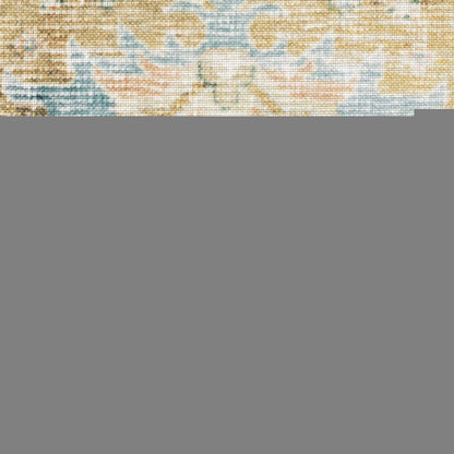 4' X 6' Blue and Gold Oriental Non Skid Area Rug