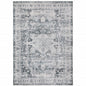 2' X 3' Gray And Ivory Oriental Printed Non Skid Area Rug