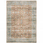 4' X 6' Blue and Ivory Oriental Non Skid Area Rug