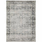4' X 6' Gray and Ivory Oriental Non Skid Area Rug