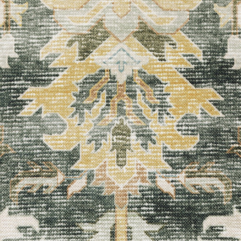4' X 6' Gray and Ivory Oriental Non Skid Area Rug