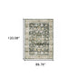7' X 10' Gray and Ivory Oriental Non Skid Area Rug