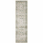2' X 8' Grey Orange Blue Gold Green And Rust Oriental Printed Stain Resistant Non Skid Runner Rug
