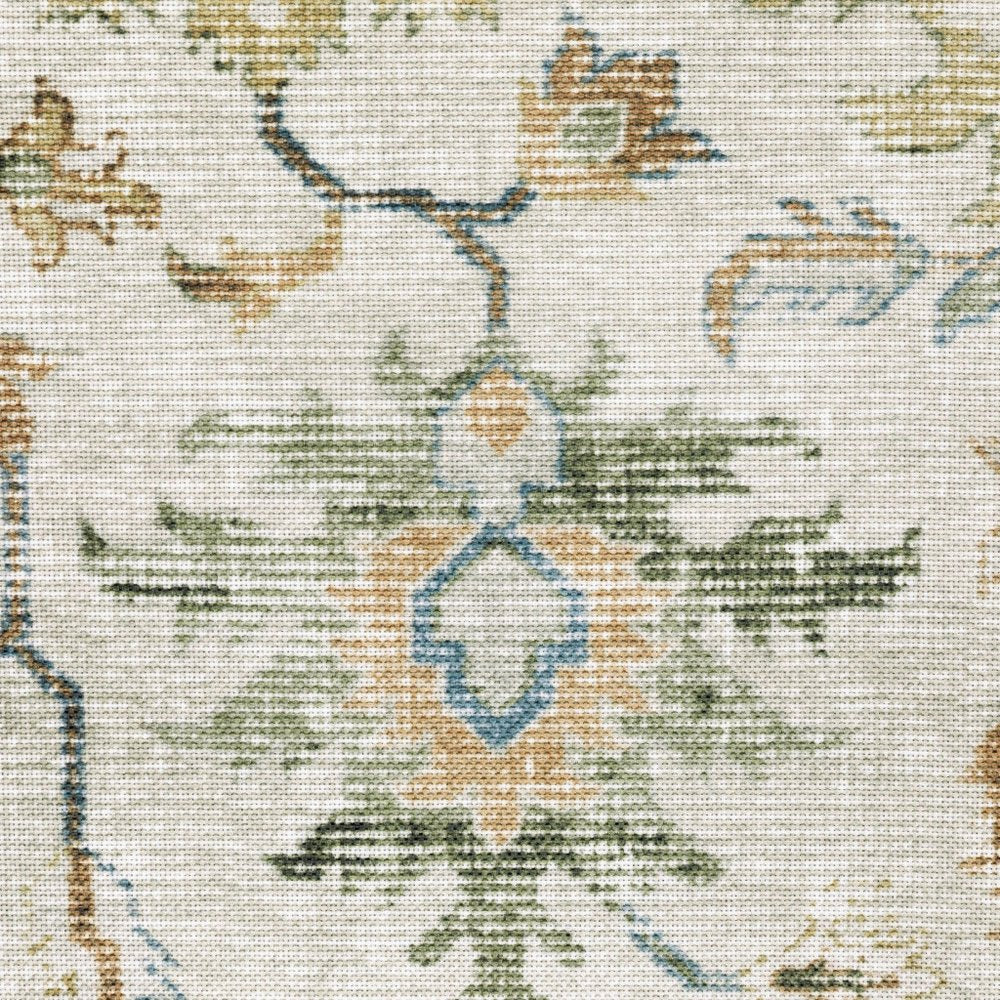 4' X 6' Blue and Gray Oriental Non Skid Area Rug
