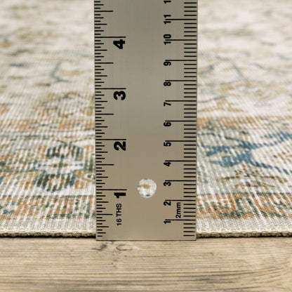 4' X 6' Blue and Gray Oriental Non Skid Area Rug