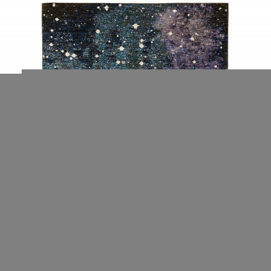 2' X 3' Purple and Ivory Abstract Power Loom Area Rug