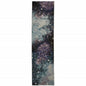 8' Purple And Ivory Abstract Runner Rug