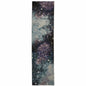12' Purple Teal And Brown Abstract Runner Rug