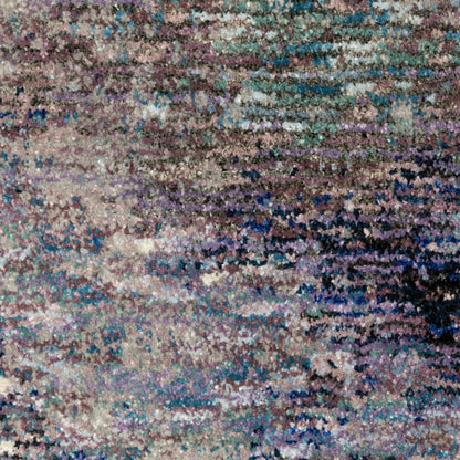 5' X 7' Purple and Ivory Abstract Power Loom Area Rug