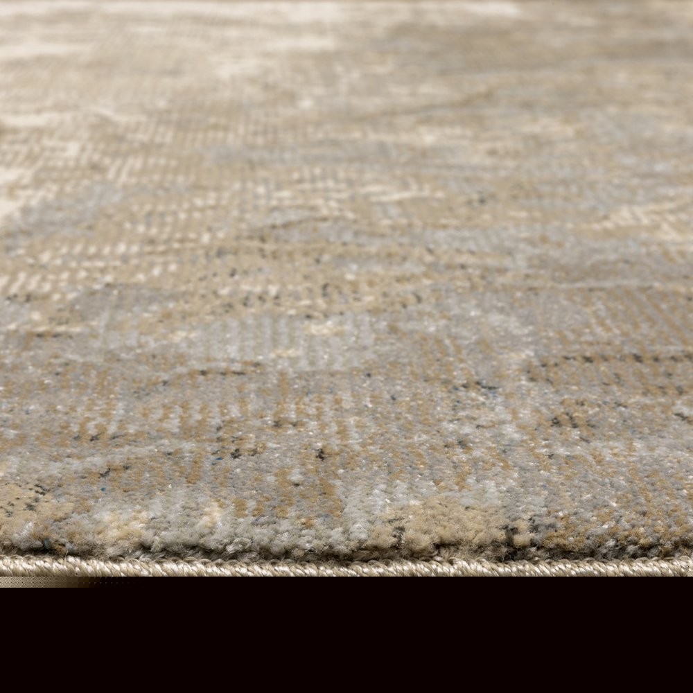 8' Gray And Ivory Abstract Runner Rug