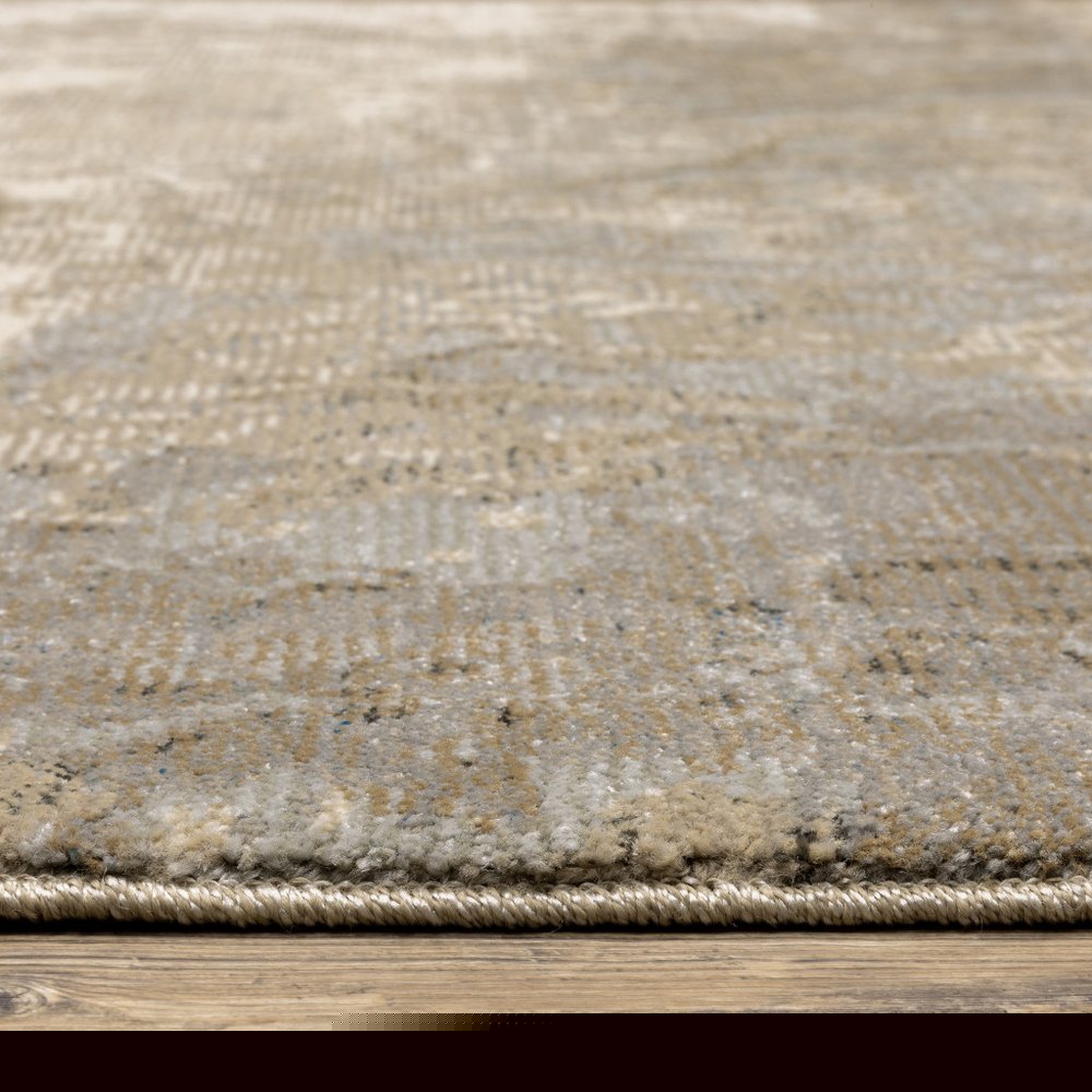 3' X 5' Gray and Ivory Abstract Power Loom Area Rug