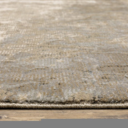 3' X 5' Gray and Ivory Abstract Power Loom Area Rug