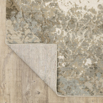 5' X 7' Gray and Ivory Abstract Power Loom Area Rug