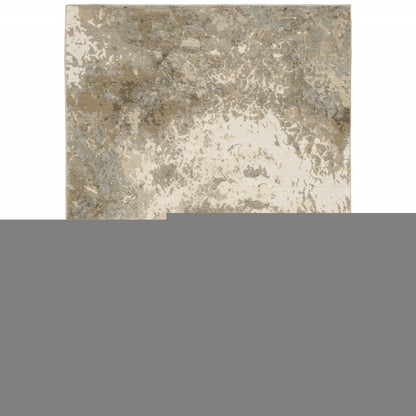 7' X 10' Gray and Ivory Abstract Power Loom Area Rug