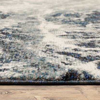 2' X 3' Gray Abstract Power Loom Area Rug